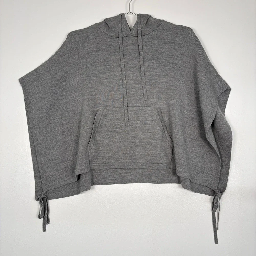 Lululemon Women Poncho‎ Hoodie O/S Grey Merino Wool Forward Flow Poncho